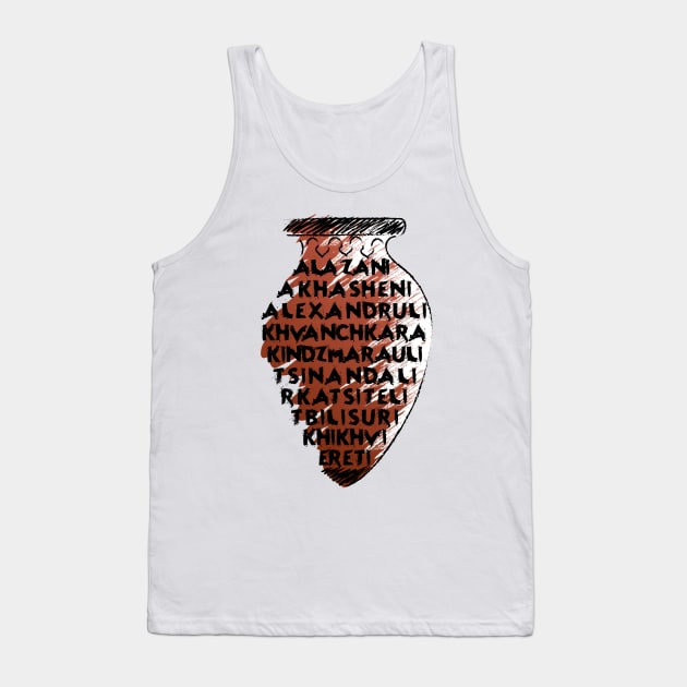 Georgian wine regions names in a shape of qvevri Tank Top by AntonVTokarev